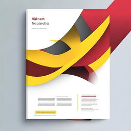 Generate an image of an A4 sized, left-bound report cover page featuring a simple, yet engaging design