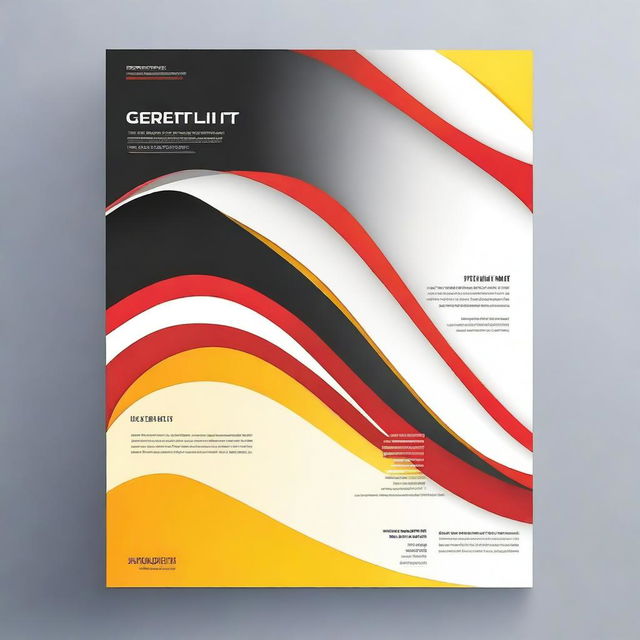 Generate an image of an A4 sized, left-bound report cover page featuring a simple, yet engaging design