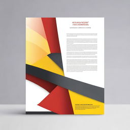 Generate an image of an A4 sized, left-bound report cover page featuring a simple, yet engaging design