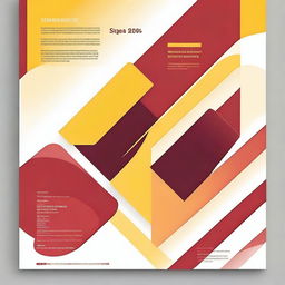 Generate an image of an A4 sized, left-bound report cover page featuring a simple, yet engaging design