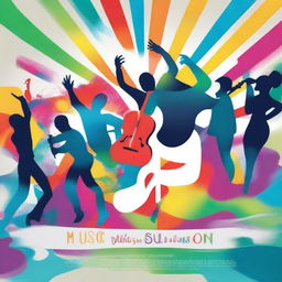 A vibrant and energetic promotional image for a music event called 'Music Soul Promotion'