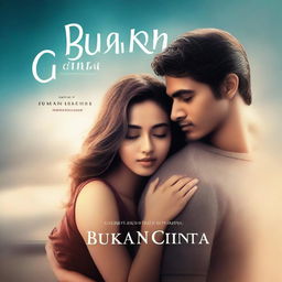 Create a novel cover titled 'Bukan Cinta'