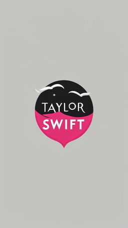 Large text logo spelling 'Taylor Swift' in bold pink and silver on a black background.