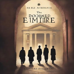 Create a book cover for 'The Doomed Empire,' the first in a series about five boys exploring an old, haunted Indian college
