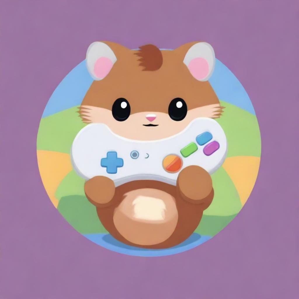 A cute, cartoon-style mink wraps itself around a gamepad