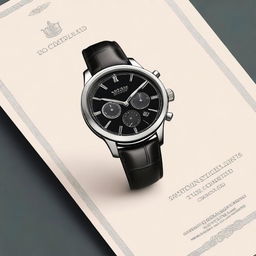 Create a gift card design for a watch