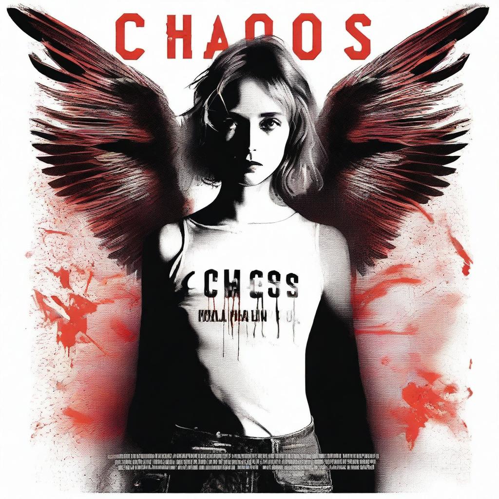 Design a movie poster for the film 'Chaos Angel' starring Maya Hawke