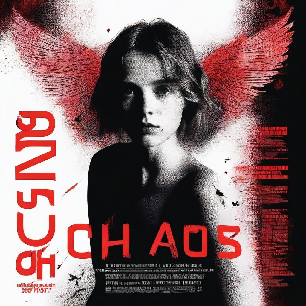 Design a movie poster for the film 'Chaos Angel' starring Maya Hawke