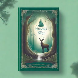 A captivating book cover featuring an enchanting forest scene with mystical creatures and a hidden path leading to an ancient castle