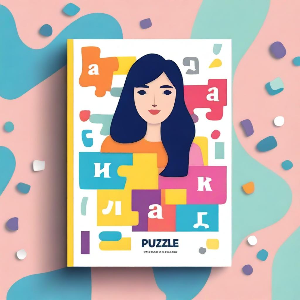 Create a book cover for a code work puzzle book designed for women