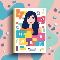 Create a book cover for a code work puzzle book designed for women