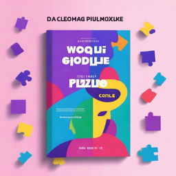 Create a book cover for a code work puzzle book designed for women