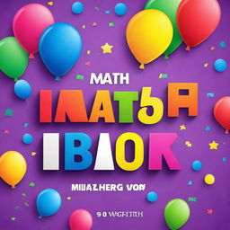 Create a vibrant and engaging book cover for kids focused on learning math