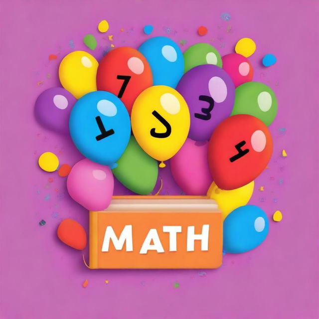 Create a vibrant and engaging book cover for kids focused on learning math