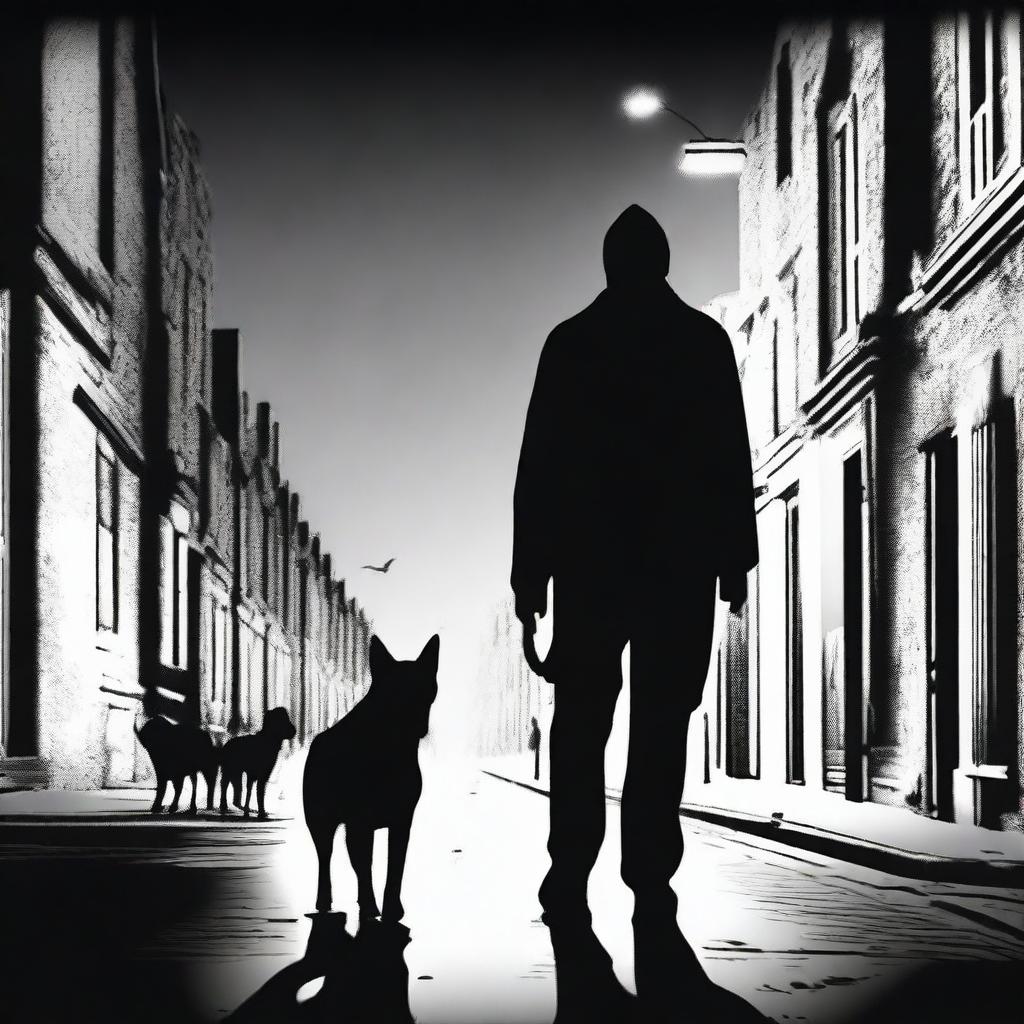 Create a movie poster for a film titled 'The Dog Walker'