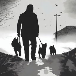 Create a movie poster for a film titled 'The Dog Walker'