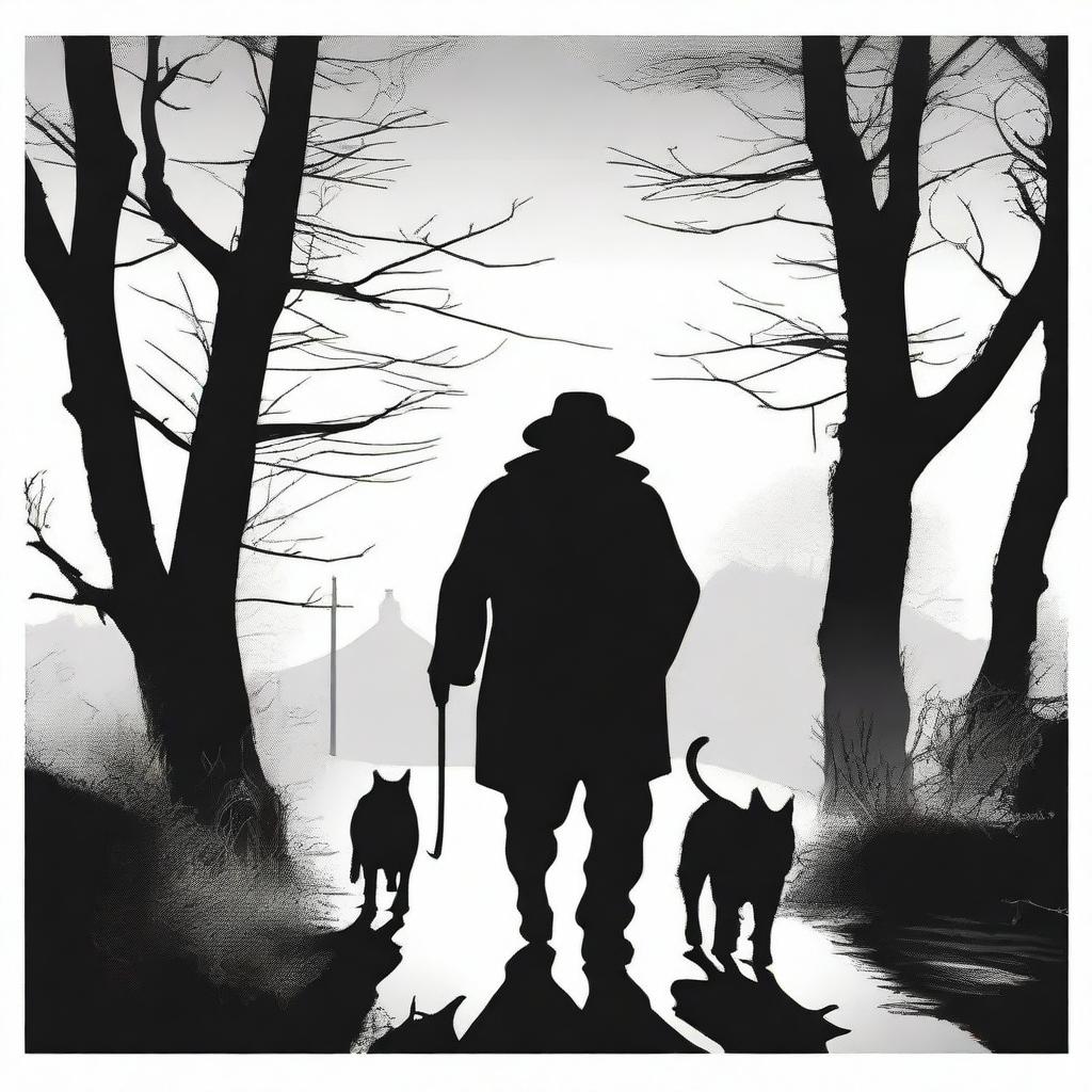 Create a movie poster for a film titled 'The Dog Walker'