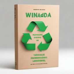 A book cover design focused on recycling plastic waste, featuring a creative and eco-friendly theme