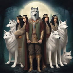 Depiction of nine princes from the wolf clan