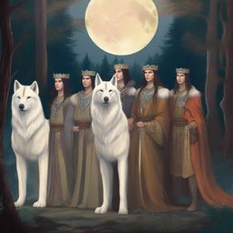 Depiction of nine princes from the wolf clan