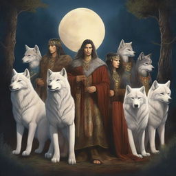 Depiction of nine princes from the wolf clan