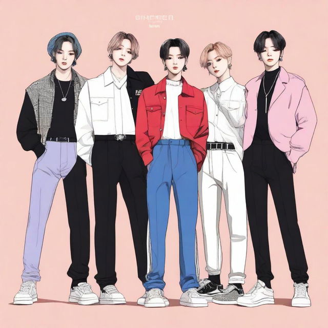 Depiction of the K-pop group Enhypen