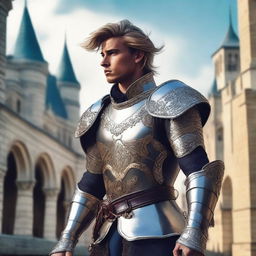 A male royal warrior with stylish, modern 'fuckboy' hair