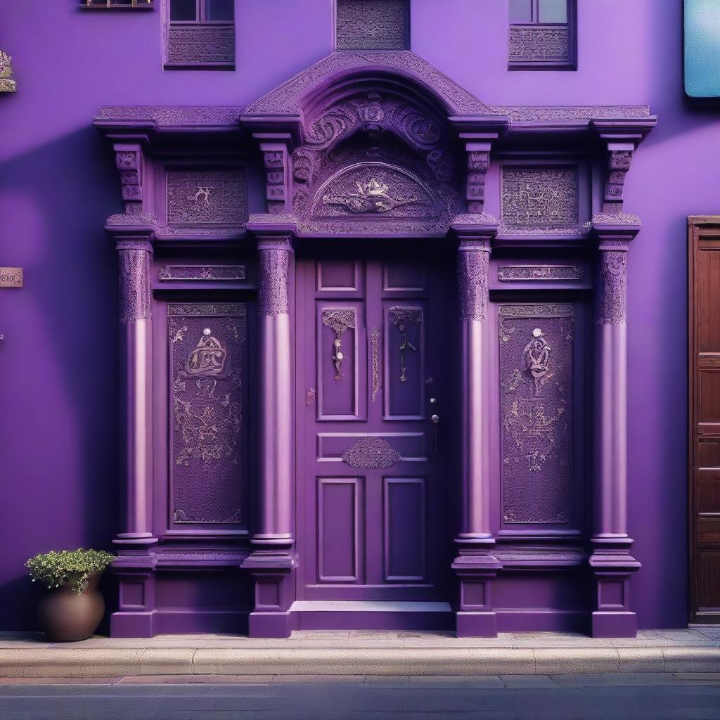 A fantasy-themed shop with a deep purple facade