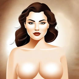 A depiction of a fair-skinned, voluptuous woman