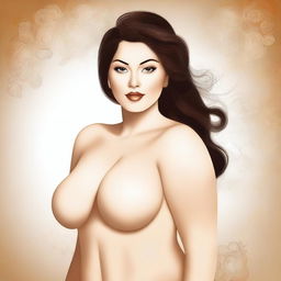 A depiction of a fair-skinned, voluptuous woman