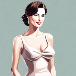 A woman with an I-cup bust, depicted in a tasteful and respectful manner