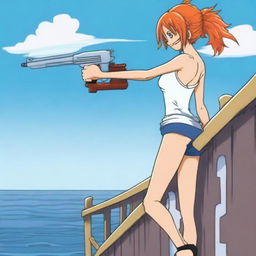 A detailed illustration of Nami from One Piece