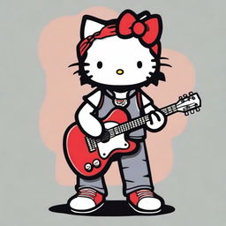 An original Hello Kitty character dressed as Eddie Vedder, complete with his classic guitar and shoes