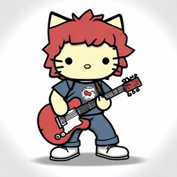 An original Hello Kitty character dressed as Eddie Vedder, complete with his classic guitar and shoes