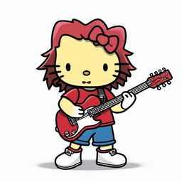 An original Hello Kitty character dressed as Eddie Vedder, complete with his classic guitar and shoes