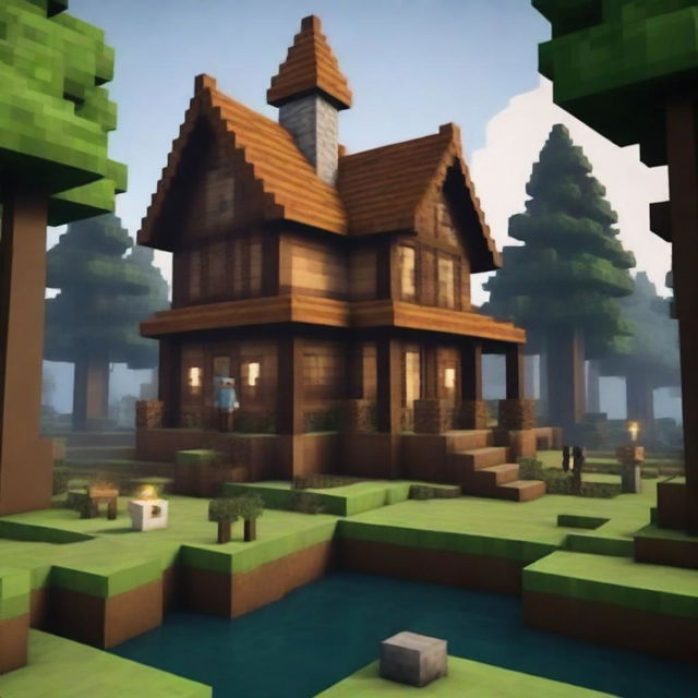 Create an image of a Minecraft horror map