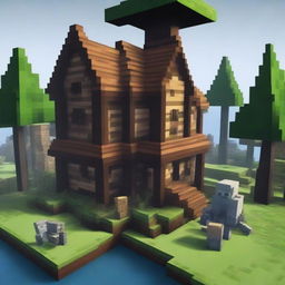 Create an image of a Minecraft horror map