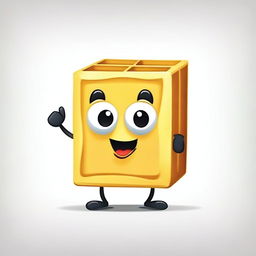 Create a vector image of a square waffle character with boxes in it, set against a white background