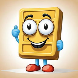 Create a vector image of a square waffle character with a textured surface