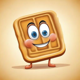 Create a vector image of a square waffle character with a textured surface