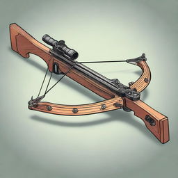 A detailed illustration of a light crossbow, showcasing its intricate design and mechanical parts