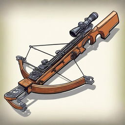 A detailed illustration of a light crossbow, showcasing its intricate design and mechanical parts