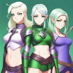 Three girls stand bravely staring at the camera