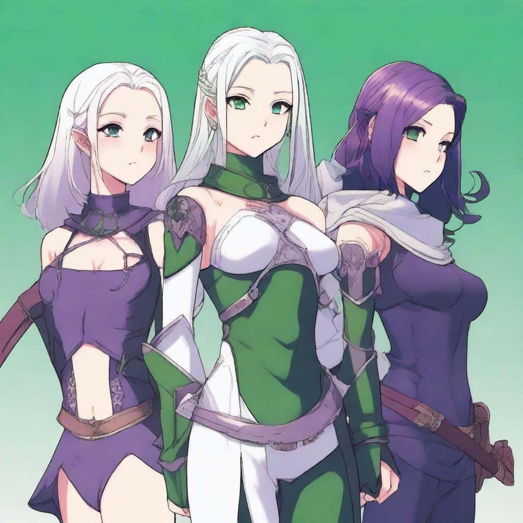 Three girls stand bravely staring at the camera