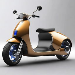 Create an image of a triscooter with a closed cabin that has doors, styled like a Bugatti