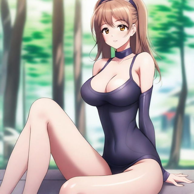 A young, fit anime girl with a beautiful face and soft legs, wearing pantyhose