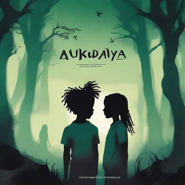 Create a scary fantasy book cover titled 'AKUDAYA'