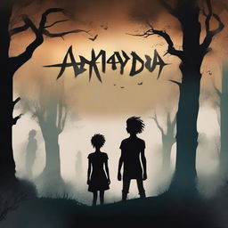 Create a scary fantasy book cover titled 'AKUDAYA'