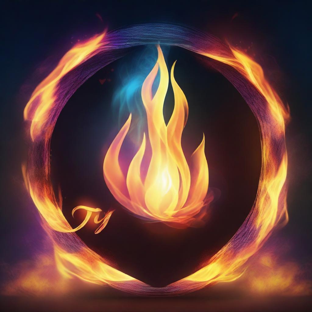 Create a cover background with a mystical fire theme