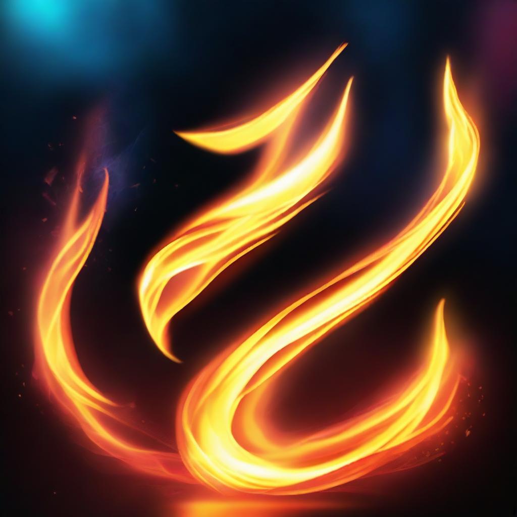 Create a cover background with a mystical fire theme